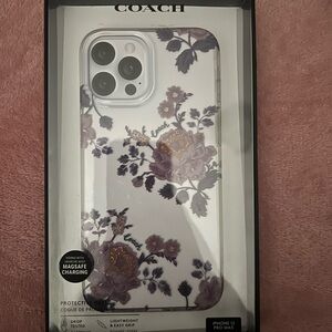 COACH Floral Protective Case for iPhone 12 Pro Max - White with Purple Floral